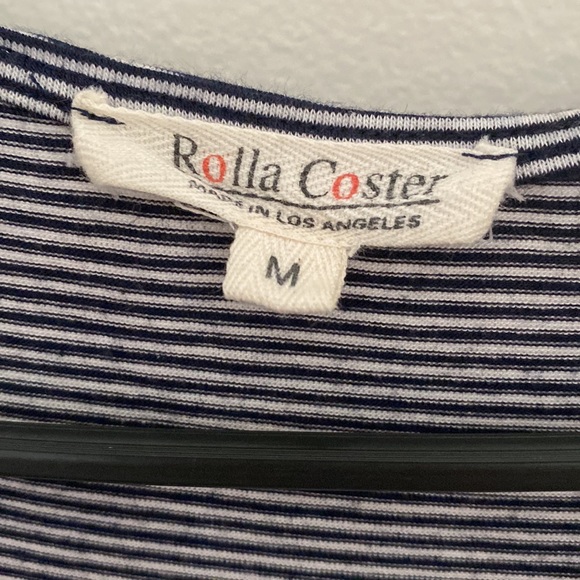 Navy & White Stripe wrap-style dress by Rolla Coster - size medium - Picture 3 of 6